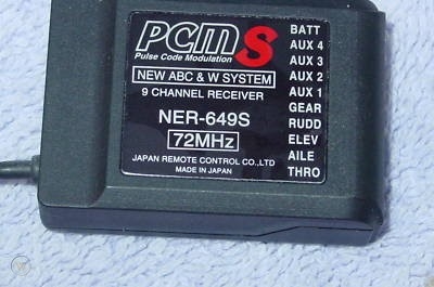 JR PCMS 9 CHANNEL RECEIVER NER-649S 72MHZ