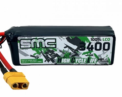 SMC HCL-HP 22.2V-3400mAh-80C Flight Pack  -  XT90 Anti-Spark - 3480-6S1P