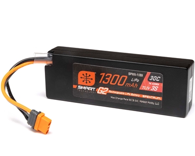 11.1V 1300mAh 3S 30C Smart G2 LiPo Battery: IC2 - SPMX-1089